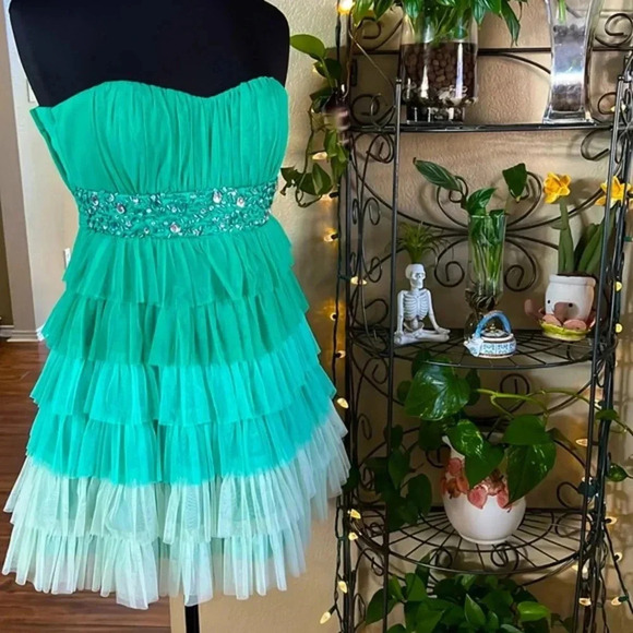 INSPIREME Green Prom Party Dance Club Dress​